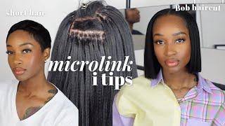 Microlink Hair Extensions on Short Hair  Bob Haircut | Ywigs