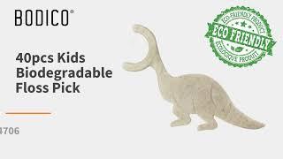 Bodico 40pcs Kids Biodegradable Floss Pick