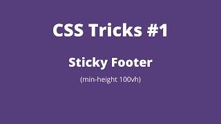 CSS Tricks #1 - Sticky Footer (min-height 100vh) #Shorts