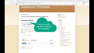 Calendar Handling in Selenium WebDriver | Write Generic Method for Calendar - Date Picker