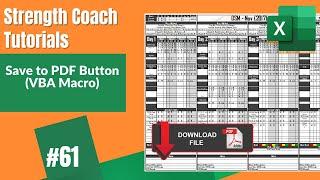 VBA Macro One Click Print to PDF | Strength Coach Tutorials