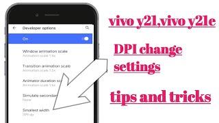 vivo y21 Vivo y21e DPI setting tips and tricks