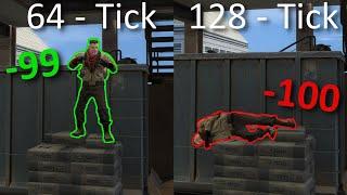 Why you take more fall damage on 128 tick