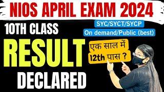 Nios April 2024 Class 10 Result Declared | Nios Big Updates | 10th pass Direct 12th kese kare ?