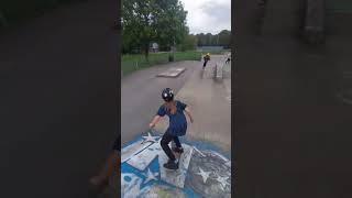 train into bowl bail !! lol #skateboard #skateboarding #ukskateboarding #skatepark #allforfun