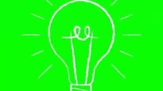 drawn light bulb green screen effect