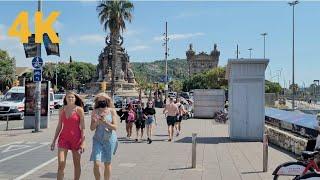 4K Walking Tour - Barcelona September 2021 Avenguda del Marques to Rambla Catalonia 4K UHD