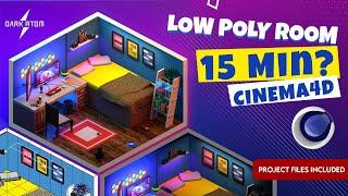 Low Poly room  | Cinema 4d Redshift tutorial | Beginner