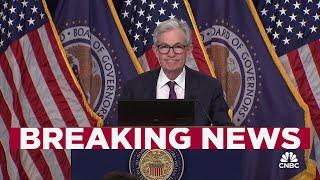 Federal Reserve Chair Powell speaks after Fed cuts interest rates by a quarter point