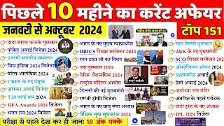 January to October 2024 Current Affairs | Last 10 Month Current Affairs 2024 | Current Affairs 2024