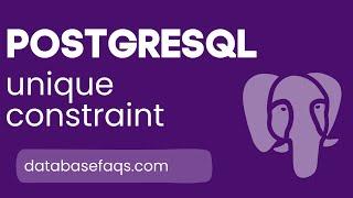 PostgreSQL Unique Constraint | Unique Constraint in PostgreSQL | PostgreSQL Beginner Tutorials