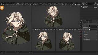 How to make Anime girl in Blender 3.3  -【Timelapse】