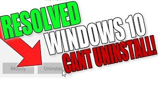 Fix Windows 10 Apps & Features Uninstall Button Greyed Out