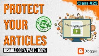 How To Disable Right Click On blogger Website | Right Click Disabled On Blog | Protect Your Content