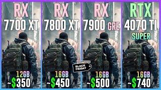 RX 7700 XT vs RX 7800 XT vs RX 7900 GRE vs RTX 4070 TI SUPER - Test in 25 Games