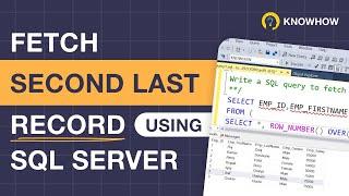 How to Find Second Last Record from a Table in SQL Server
