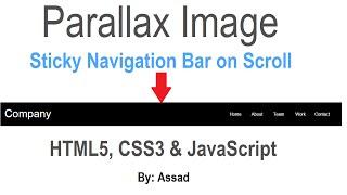 Web Designing: Parallax image and Sticky header on Scroll (English)