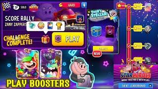 Score Rally Zany Zappers Solo Challenge 925 Score/ Match Masters /play 2 Boosters