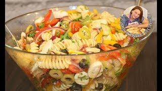 САЛАТ С ПАСТОЙ, СЫРОМ  МОЦАРЕЛЛА  И ОВОЩАМИ ( Pasta salad )