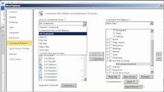 Word 2010: Customizing the Ribbon