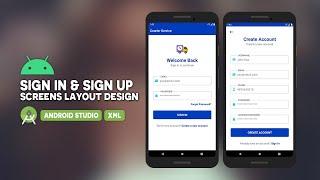 Android Sign In and Sign Up Screens Layout Design | Android Studio