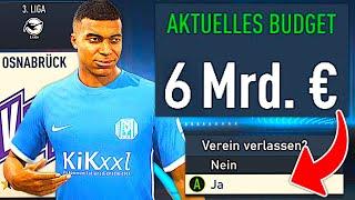 ICH GEBE 3. LIGA VEREIN 6 MILLIARDEN UND WECHSLE DANN WEG !!!  FIFA 23 Karriermodus Experiment