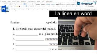 Cómo hacer la Linea en Word | Ideal para maestros.