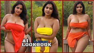 [4K] AI Lookbook Indian Model video ️ Indian Hot Bhabi Wearing Towel in Garden