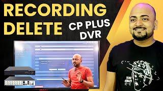 Recording Delete  Hard Disk Format in CP Plus DVR  CP Plus