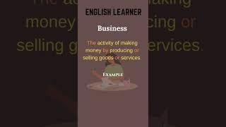 English Word - Business - Meaning With An Example  #englishwords #english #business