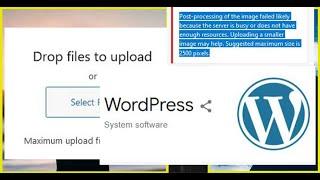 Post-processing of the image failed likely because the server is busy | WordPress file not uploading