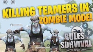 Killing Teamers in Zombie Mode! Rules Of Survival!