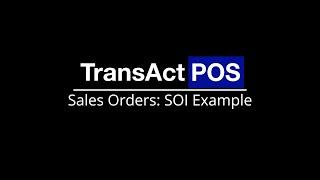 Sales Orders: SOI Example (Special Order Item)