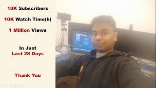 Last 28 days on YouTube - DevelopersGuides | 10K Subscribers | 1M Views | 10K watch time hours