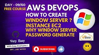 Day 09/60 How to Create and connect to a Windows Server EC2 instance on AWS  | Password Setup