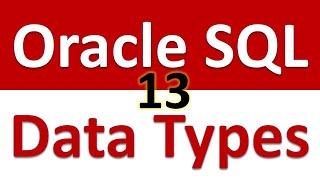 Oracle SQL Developer Tutorial For Beginners  13   Data Types