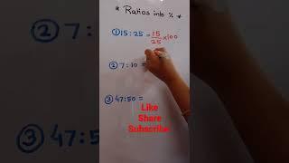 Ratios into Percentage #shorts #ratio #percentage