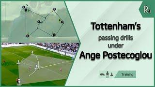 How does Ange Postecoglou's Tottenham insert passing drills into possession game?