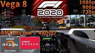 F1 2020 | AMD Ryzen 7 4800U APU | Vega 8 | 1080p 900p 720p Tested