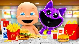 Baby and CATNAP Go to MCDONALDS!