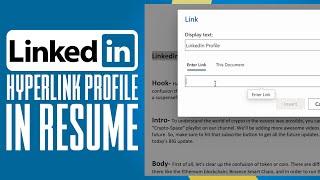 How To Hyperlink LinkedIn Profile In Resume (2024) Full Guide