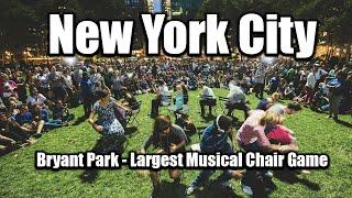 LIVE New York City - Largest Musical Chair Game - Bryant Park - Midtown Manhattan #nyc #walking