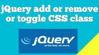Add remove and toggle class in Jquery