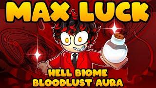 Using MAX LUCK in Hell Biome for Bloodlust Aura on Roblox Sol's RNG!