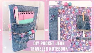 DIY Pocket Jeans Travelers Notebook / Journal / How to / DIY