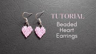 Beaded Heart Earrings Tutorial, How to Make Seed Bead Heart Earrings Diy