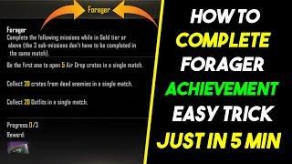 PUBG How To Complete Forager Achievement | Easy Trick And Tips | Complete In 5 Min