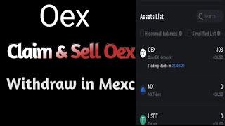 How to withdraw Oex | Oex claim and Sell |