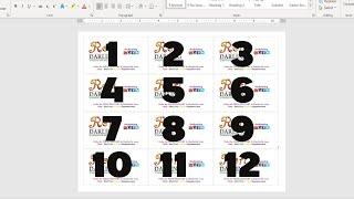 HOW TO FIT 12 3.5x2" BUSINESS CARDS ON 1 Letter Size Sheet in Microsoft Word for printing purposes