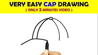 HOW TO DRAW A CAP STEP BY STEP EASY | BASEBALL CAP DRAWING VIDEO